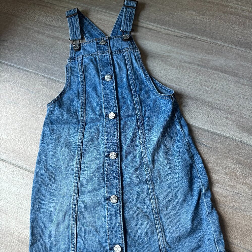 GAP Denim Button-Up Overall Dress, Kids Size Medium
